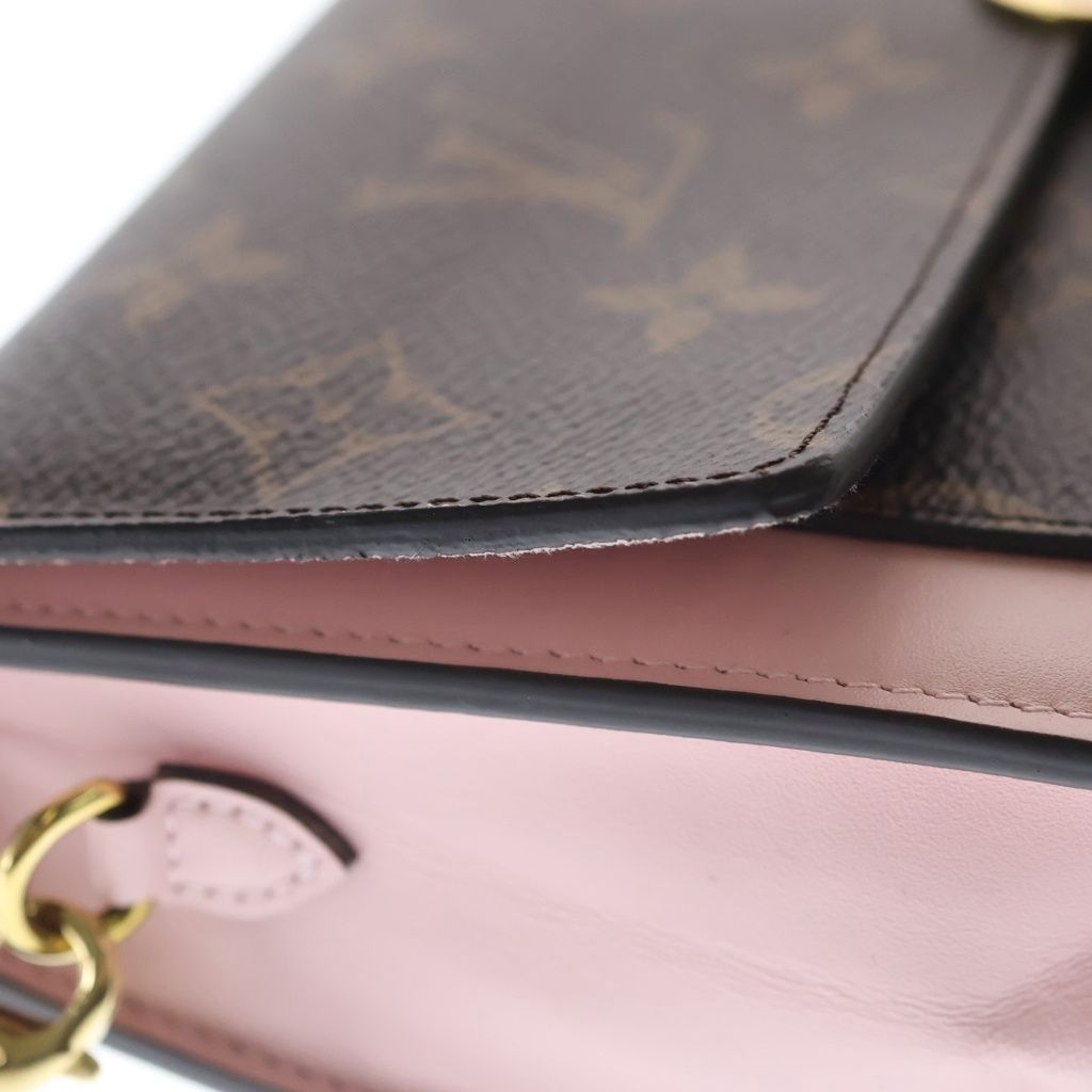 Louis Vuitton Monogram Portefeuille Floral Chain Shoulder Bag Leather Rose — view 6