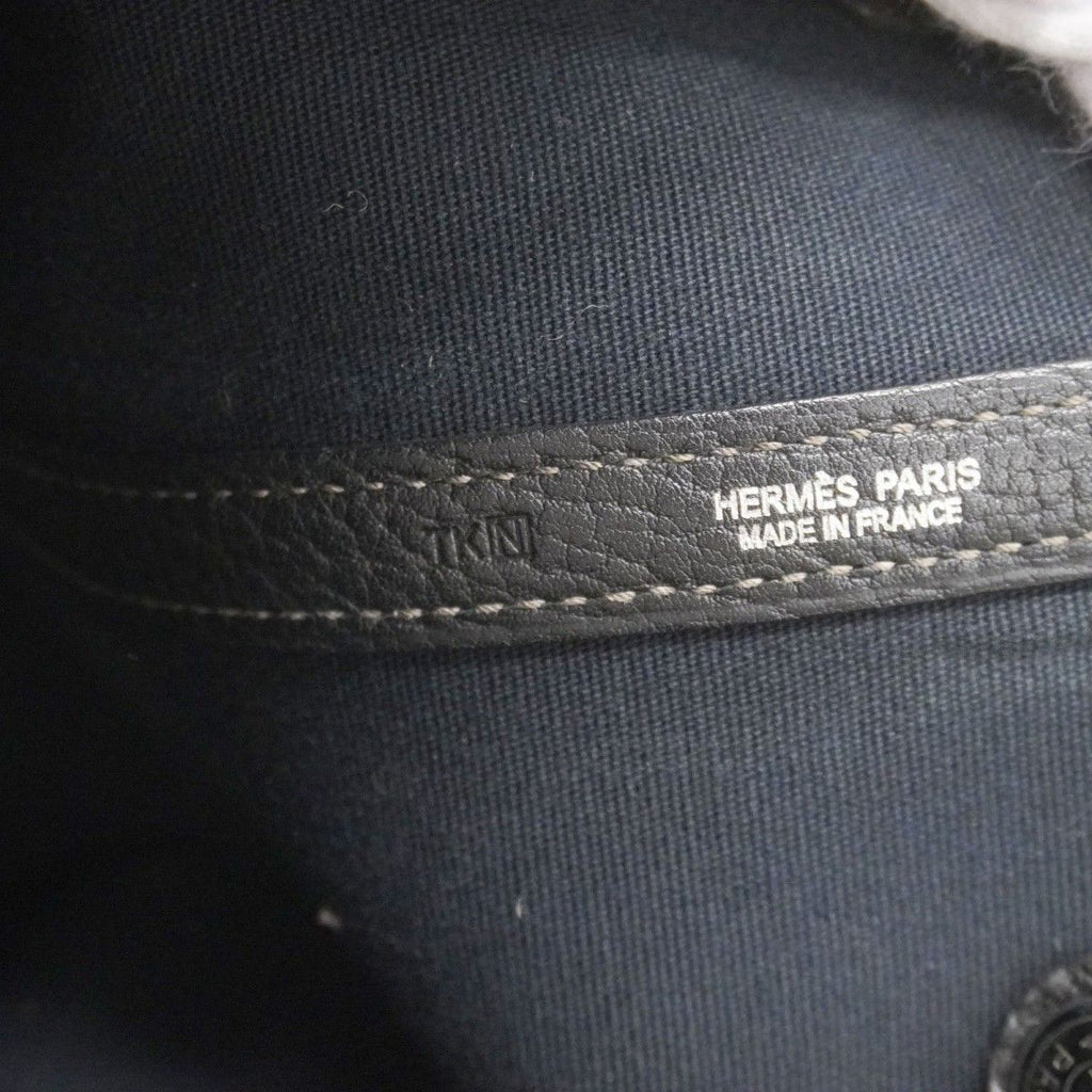 Hermes Tote Garden Party PM Toile Officier Black Silver — view 5