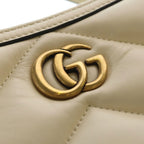 Gucci GG Marmont Small Shoulder Bag White Leather Gold — view 6