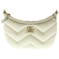 Gucci GG Marmont Small Shoulder Bag White Leather Gold