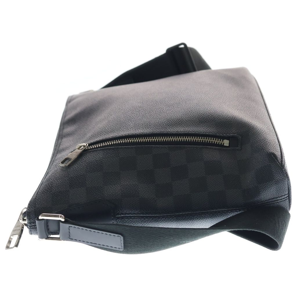 Louis Vuitton Damier Graphite Mick PM Shoulder Bag Black Leather Silver — view 3