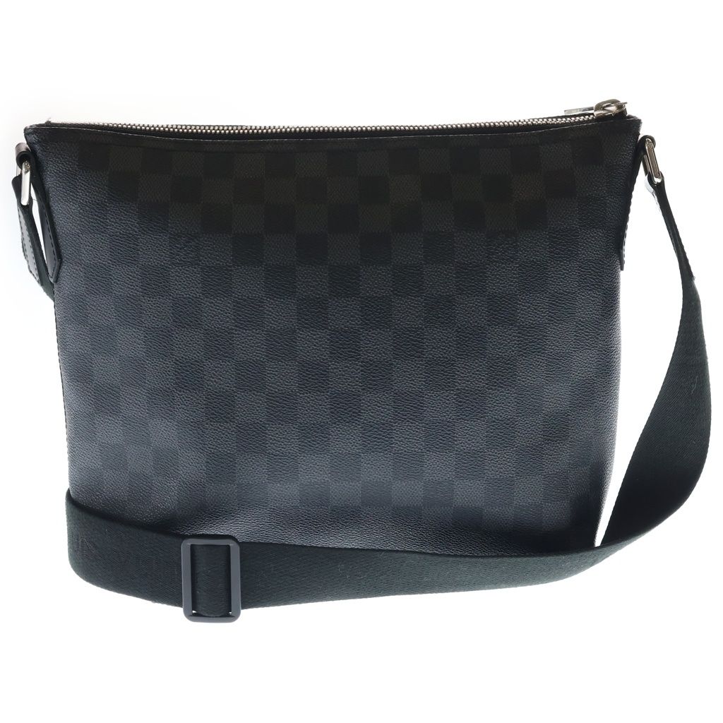 Louis Vuitton Damier Graphite Mick PM Shoulder Bag Black Leather Silver — view 2