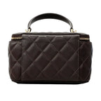 Chanel Vanity Bag Quilted Lambskin Brown Champagne Gold 2-Way — view 9