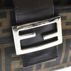 Fendi Zucca Mamma Bucket One Mini Shoulder Bag Brown Leather Silver — view 6