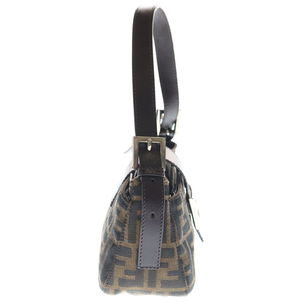 Fendi Zucca Mamma Bucket One Mini Shoulder Bag Brown Leather Silver — view 3