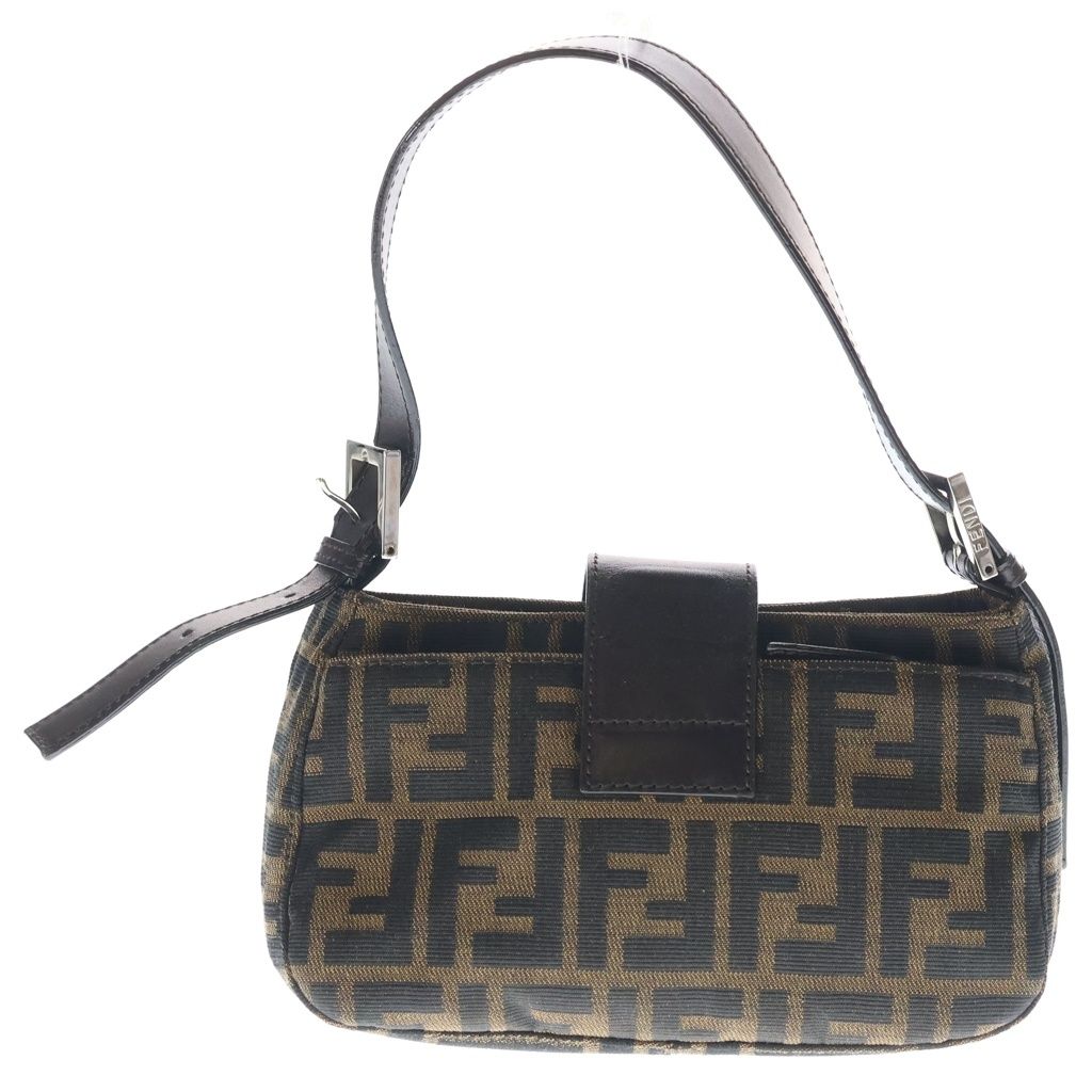 Fendi Zucca Mamma Bucket One Mini Shoulder Bag Brown Leather Silver — view 2