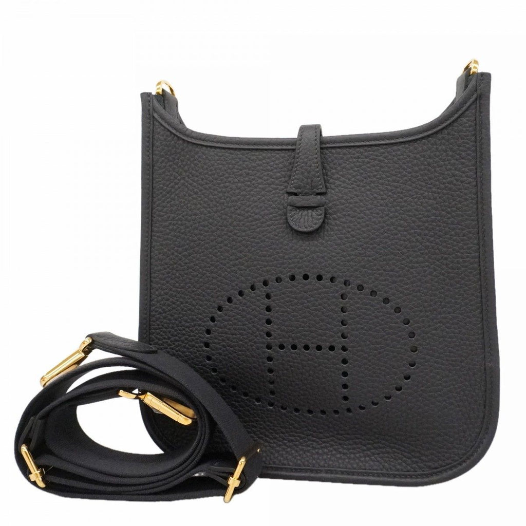 Hermes Shoulder Bag Evelyne 23 Taurillon Clemence Canvas Gold