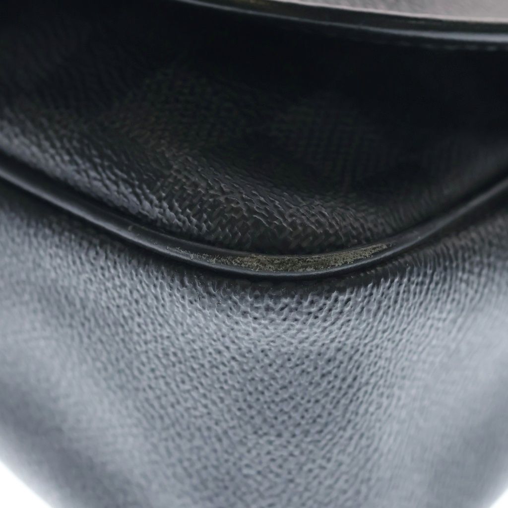 Louis Vuitton Damier Graphite Daniel GM Shoulder Bag Black Leather Silver — view 5