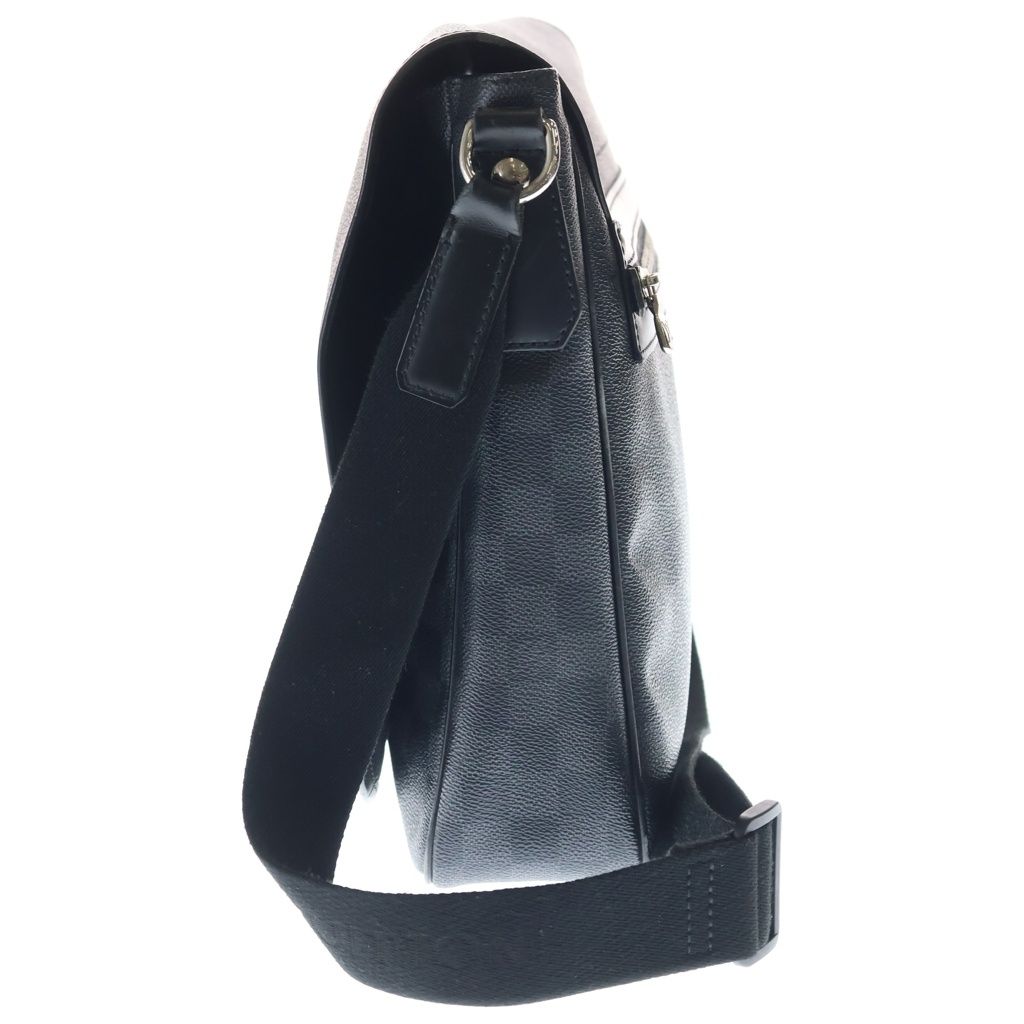 Louis Vuitton Damier Graphite Daniel GM Shoulder Bag Black Leather Silver — view 3