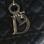 Dior Panarea Cannage Tote Black Leather Silver — view 6