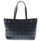 Dior Panarea Cannage Tote Black Leather Silver — view 2