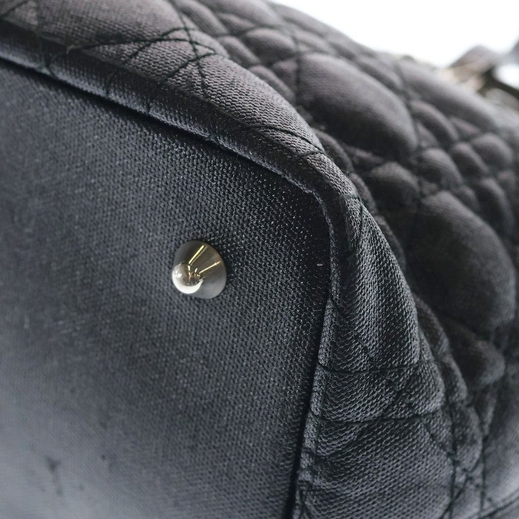Dior Panarea Cannage Tote Black Leather Silver — view 5