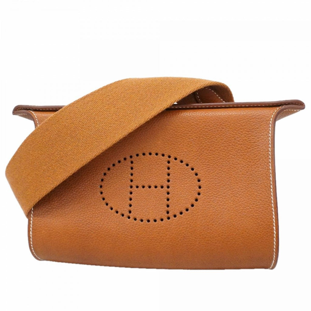 Hermes Shoulder Bag Vidopoche Barenia Fauve Silver