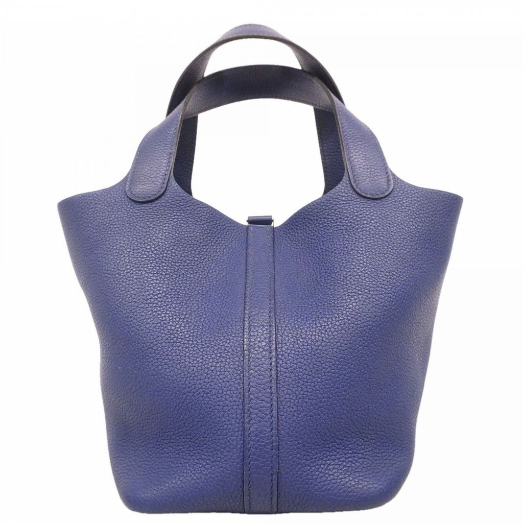 Hermes Handbag Picotin Lock PM Taurillon Morris Blue Silver