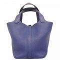 Hermes Handbag Picotin Lock PM Taurillon Morris Blue Silver