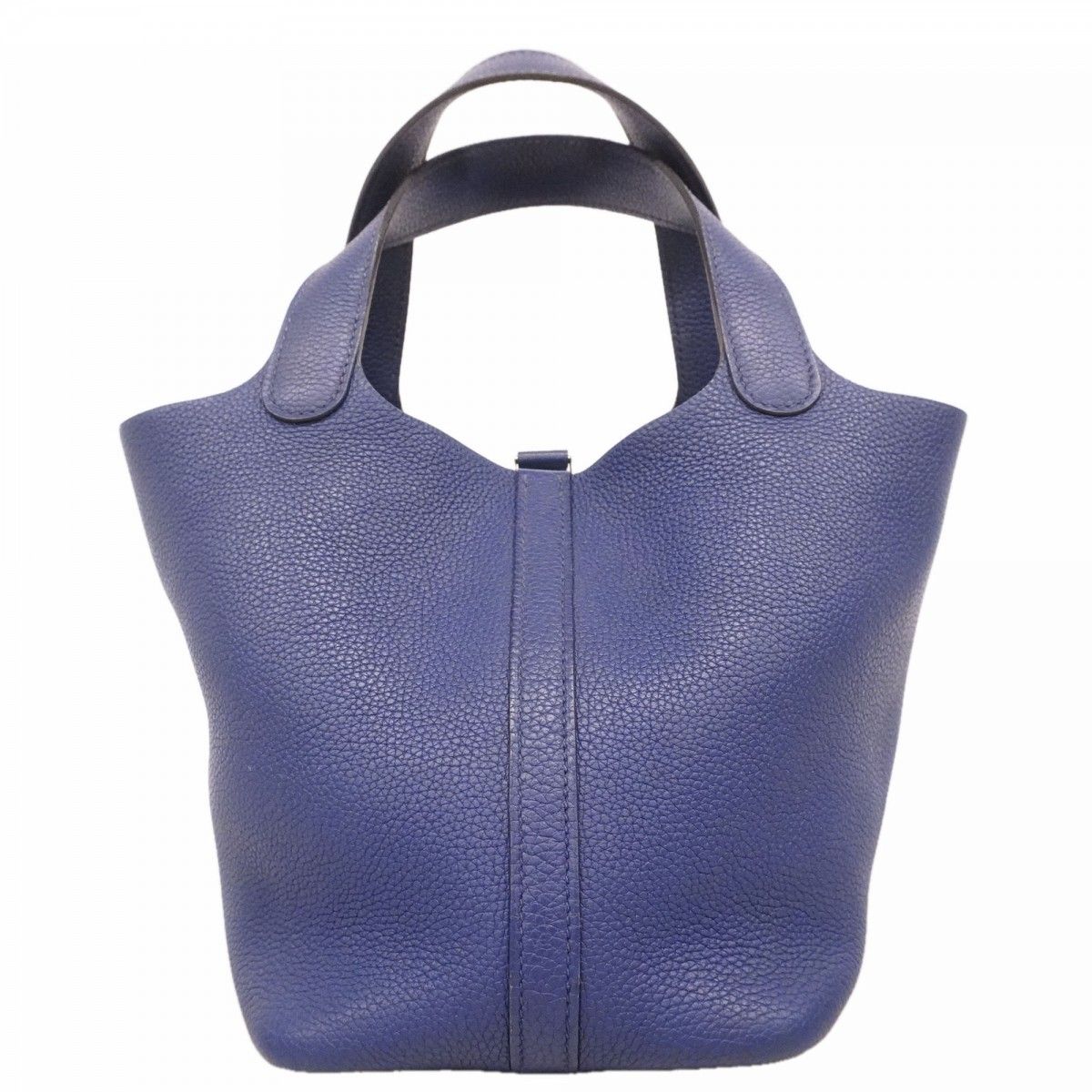 Hermes Handbag Picotin Lock PM Taurillon Morris Blue Silver