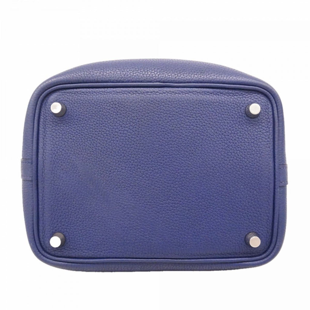 Hermes Handbag Picotin Lock PM Taurillon Morris Blue Silver — view 3