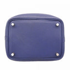 Hermes Handbag Picotin Lock PM Taurillon Morris Blue Silver — view 3