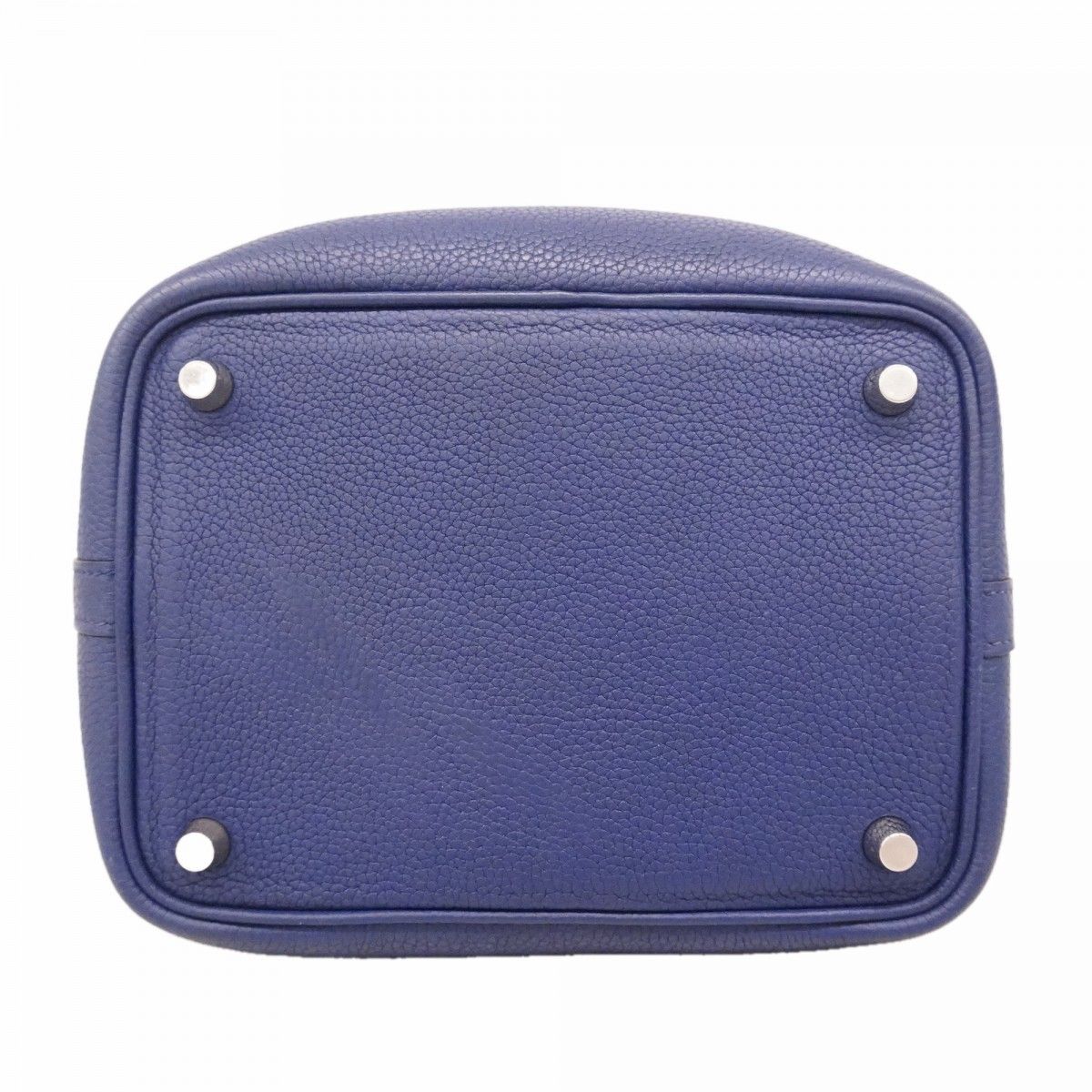 Hermes Handbag Picotin Lock PM Taurillon Morris Blue Silver — view 3