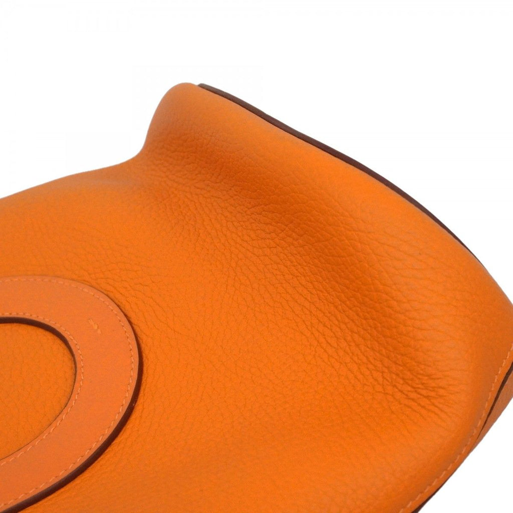 Hermes Handbag in the Loop 18 Taurillon Clemence Orange Minien Silver — view 9