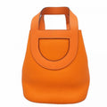 Hermes Handbag in the Loop 18 Taurillon Clemence Orange Minien Silver