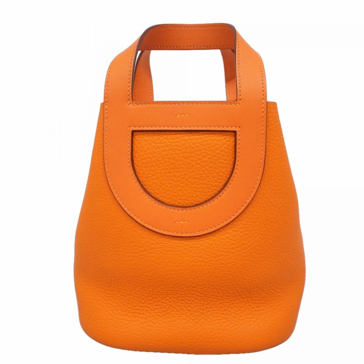 Hermes Handbag in the Loop 18 Taurillon Clemence Orange Minien Silver