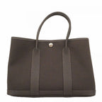 Hermes Handbag Garden Party TPM Toile Military Ebene Silver — view 7