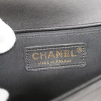 Chanel Shoulder Bag Boy Stitch Lambskin Black Champagne Gold — view 5