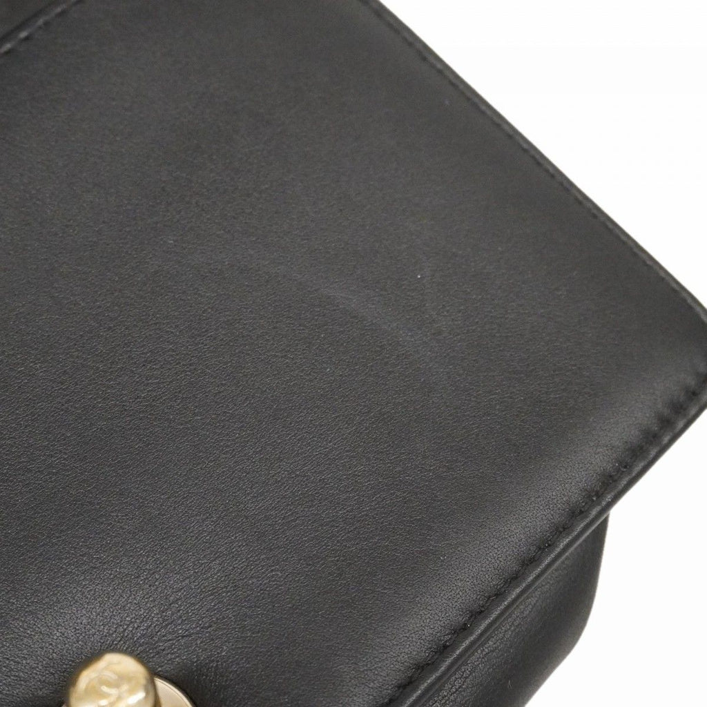 Chanel Shoulder Bag Boy Stitch Lambskin Black Champagne Gold — view 8