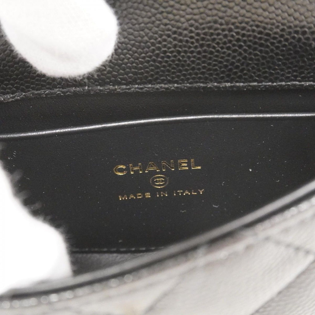 Chanel Handbag Micro Coco Handle Caviar Leather Black Champagne Gold 2-Way — view 5