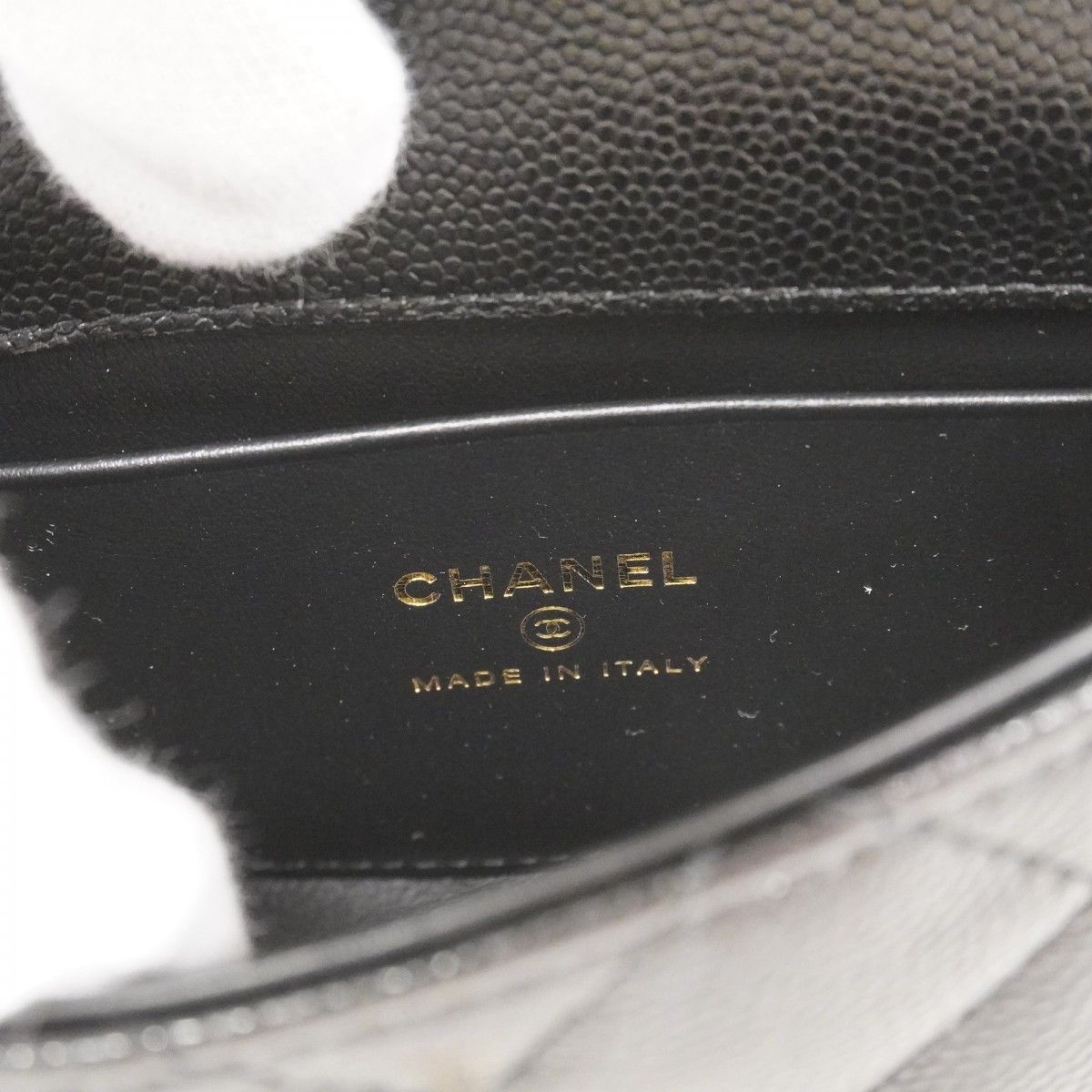 Chanel Handbag Micro Coco Handle Caviar Leather Black Champagne Gold 2-Way — view 5