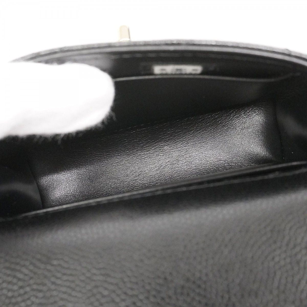Chanel Handbag Micro Coco Handle Caviar Leather Black Champagne Gold 2-Way — view 4