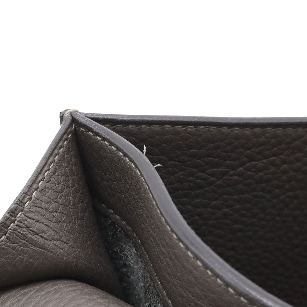 Hermes Sac a Depeches 27 Business Briefcase Second Togo Leather Graphite Gray — view 7