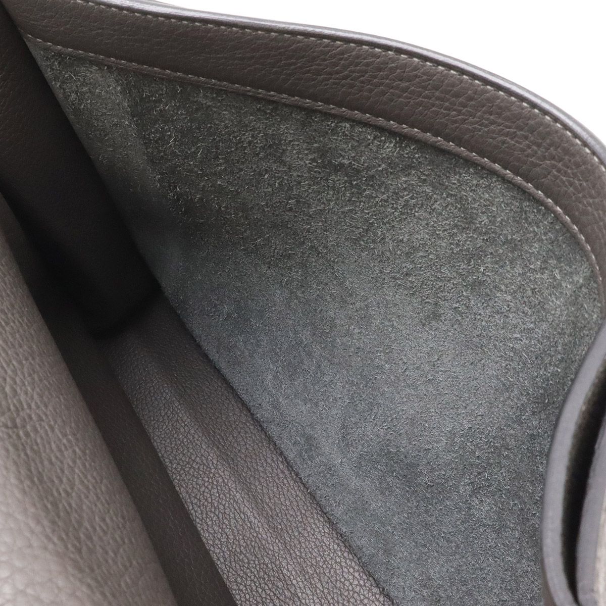 Hermes Sac a Depeches 27 Business Briefcase Second Togo Leather Graphite Gray — view 5