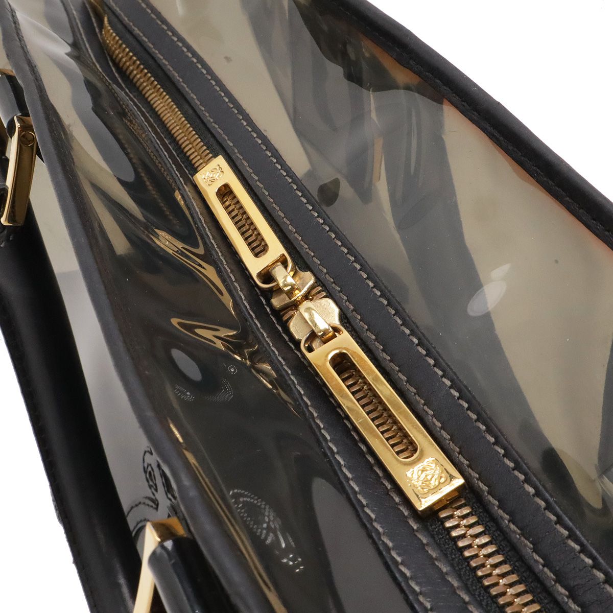 Loewe Amazona 36 Anagram Tote Vinyl Leather Clear Black Gold — view 5
