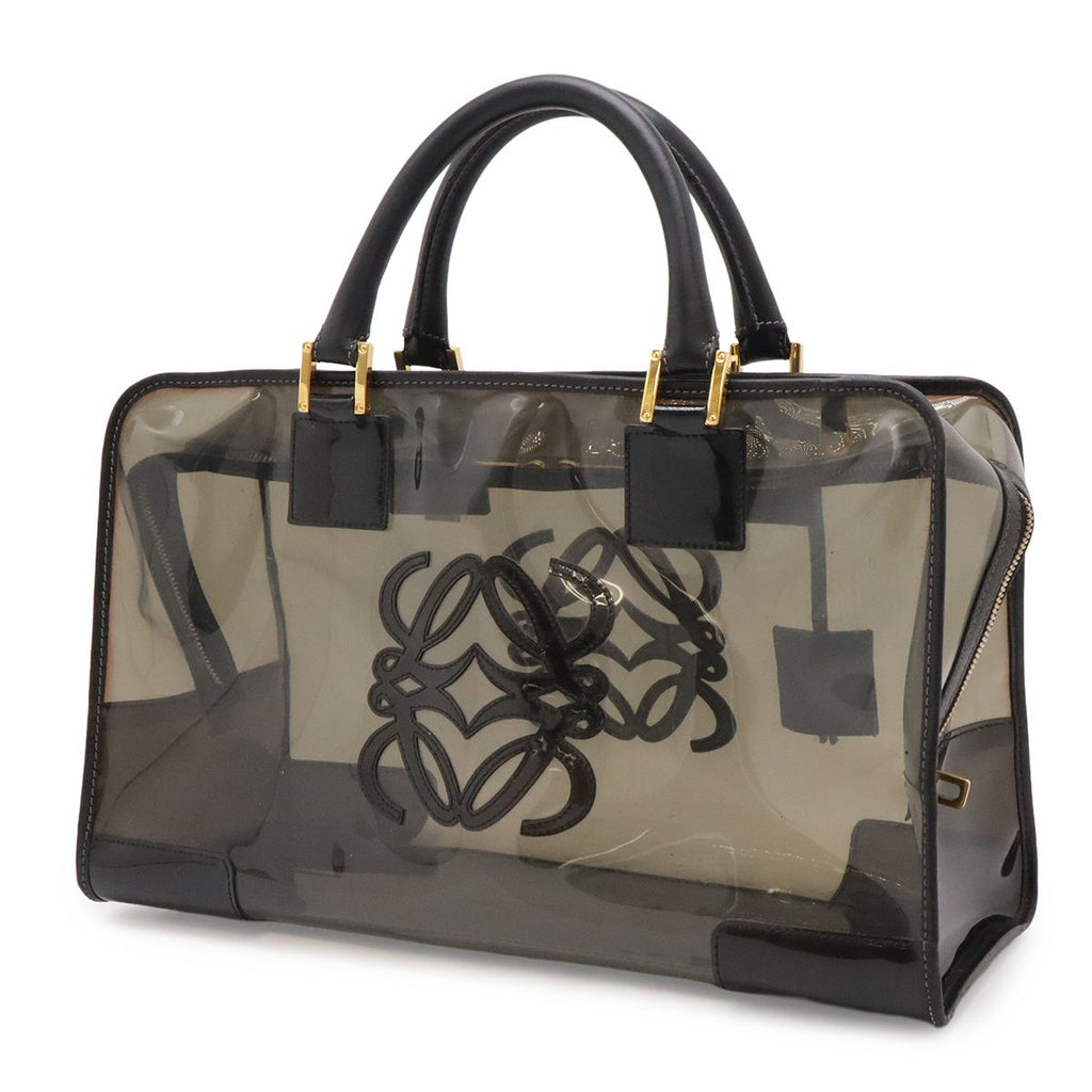 Loewe Amazona 36 Anagram Tote Vinyl Leather Clear Black Gold — view 2