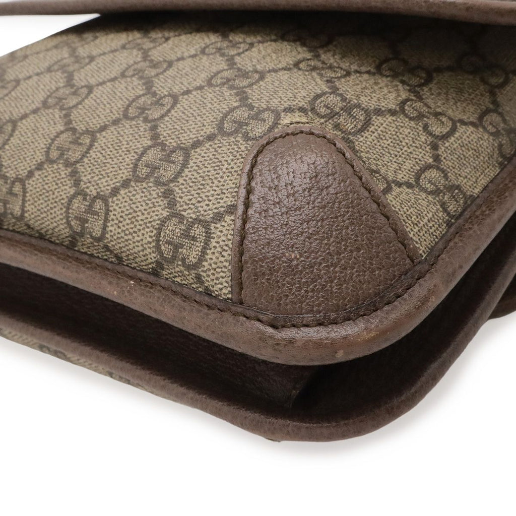Gucci Neo Vintage GG Supreme Small Messenger Bag Tiger Head Leather Beige — view 3