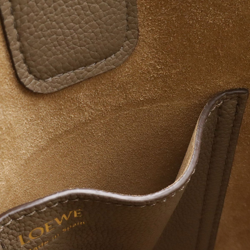 Loewe Pebble Bucket Bag Mini 2-Way Calfskin Leather Gray Ju Gold — view 6