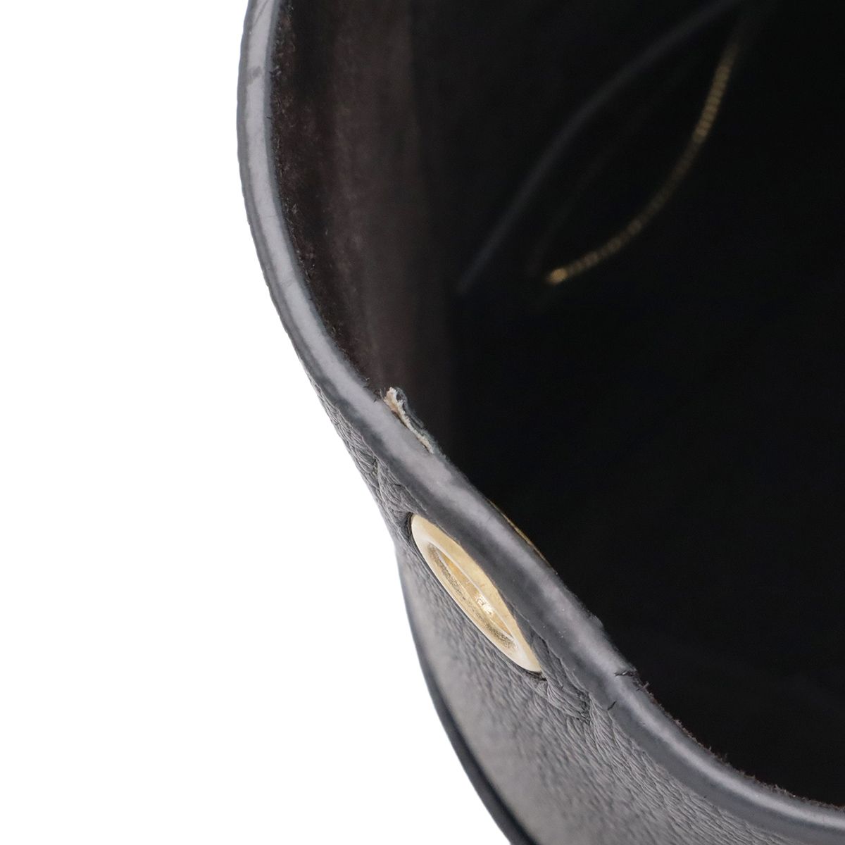 Celine Sangles Bucket Shoulder Bag Leather Black Gold — view 4
