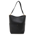 Celine Sangles Bucket Shoulder Bag Leather Black Gold