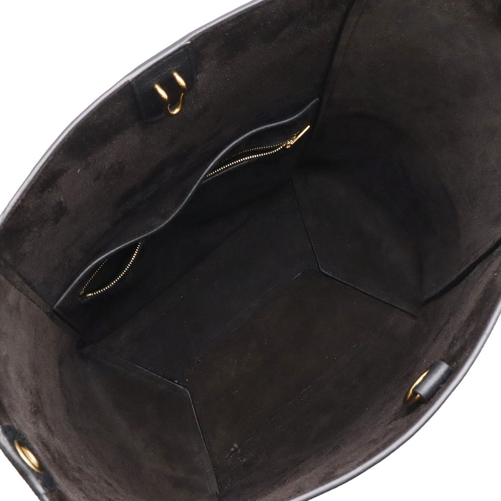 Celine Sangles Bucket Shoulder Bag Leather Black Gold — view 6