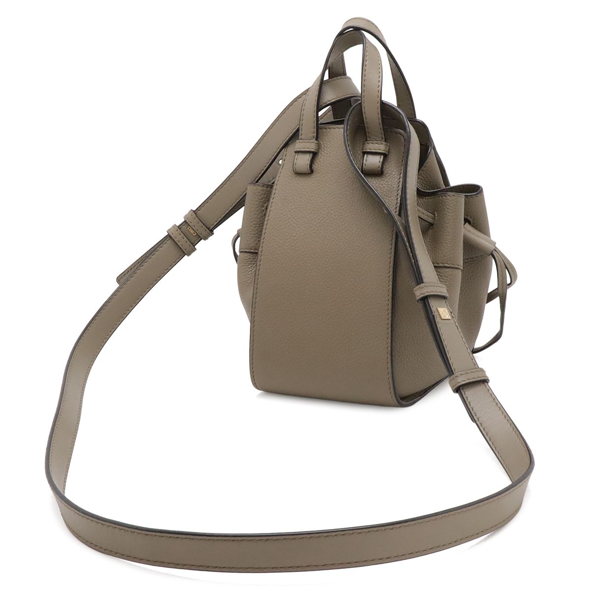 Loewe Hammock Drawstring Mini 2-Way Shoulder Bag Crossbody Leather Gray — view 2