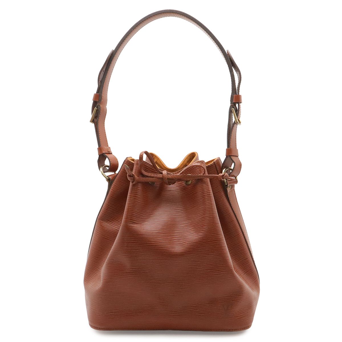 Louis Vuitton Epi Petit Noe Drawstring Shoulder Bag Semi Kenya Brown