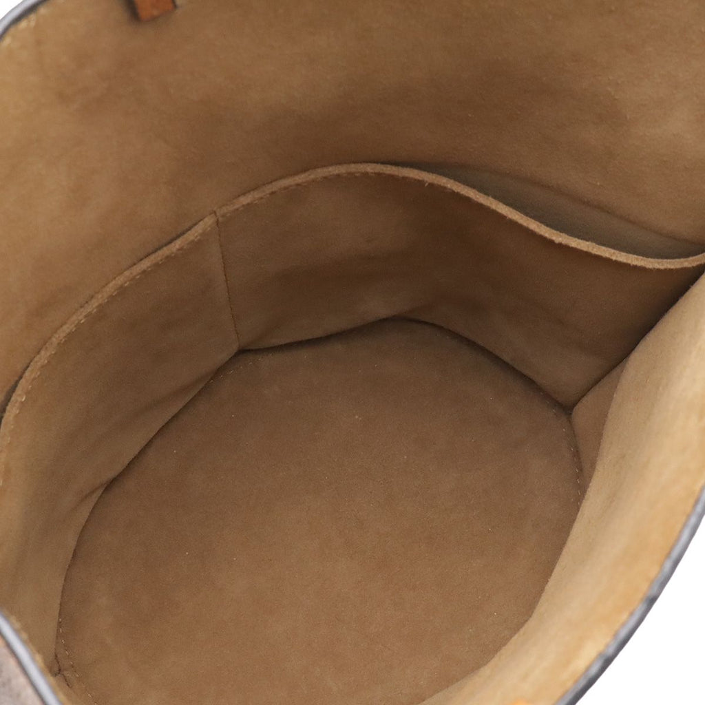 Loewe Anagram Gate Bucket Bag Crossbody Leather Black Camel Brown Gold — view 6