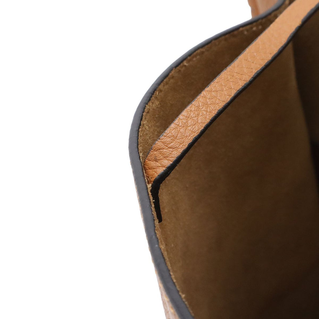 Loewe Anagram Gate Bucket Bag Crossbody Leather Black Camel Brown Gold — view 9