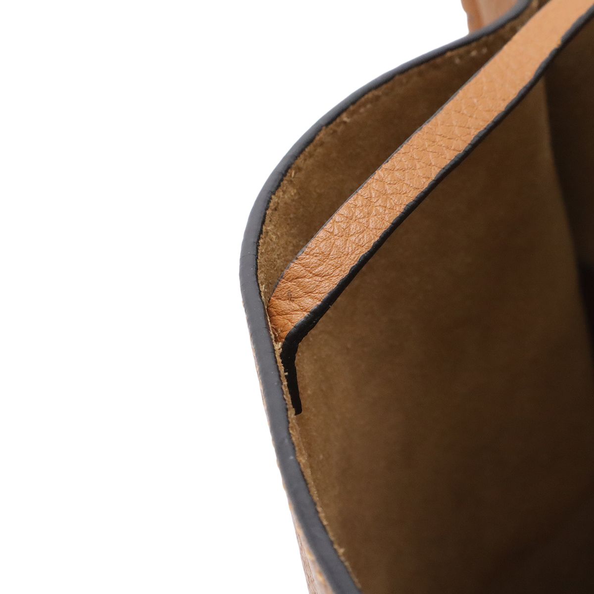 Loewe Anagram Gate Bucket Bag Crossbody Leather Black Camel Brown Gold — view 9