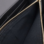 Fendi FF Diamond Chain Wallet Clutch 2-Way Pochette Leather Black Gold — view 8