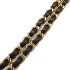 Chanel Quilted CC Logo Chain Shoulder Bag Lambskin Leather Black Gold — view 5