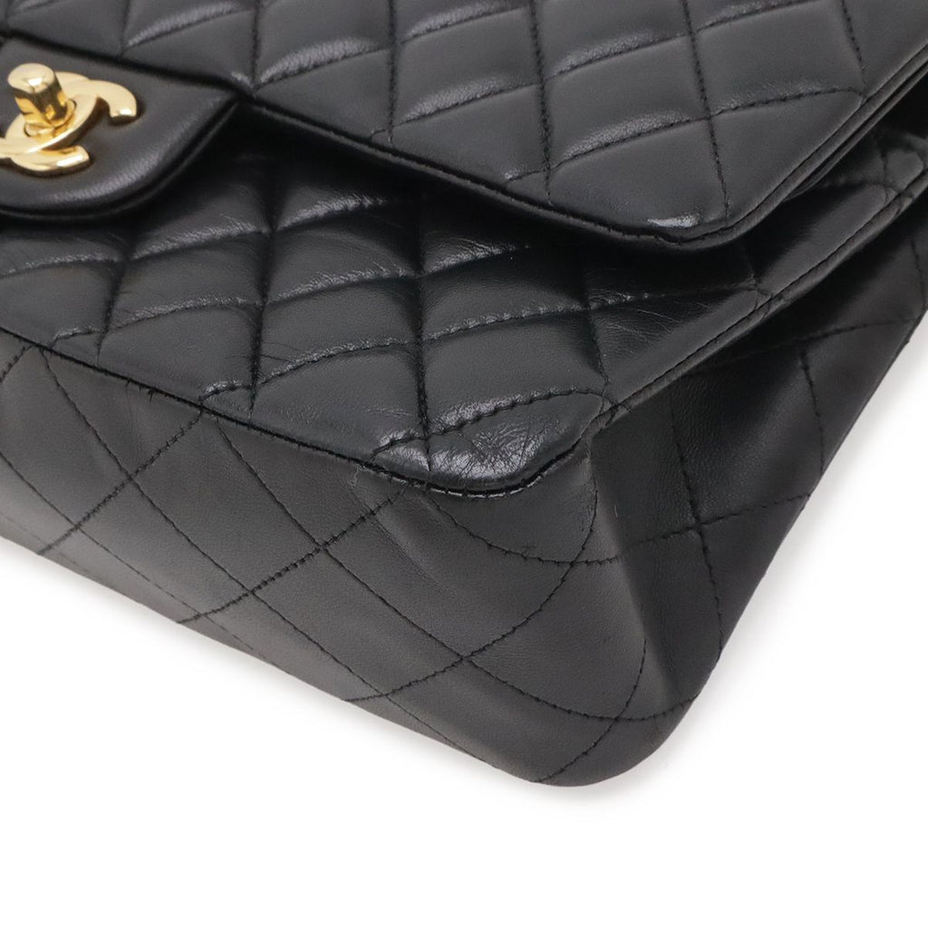 Chanel Quilted 25 CC Logo Chain Shoulder Bag Lambskin Black Gold — view 3