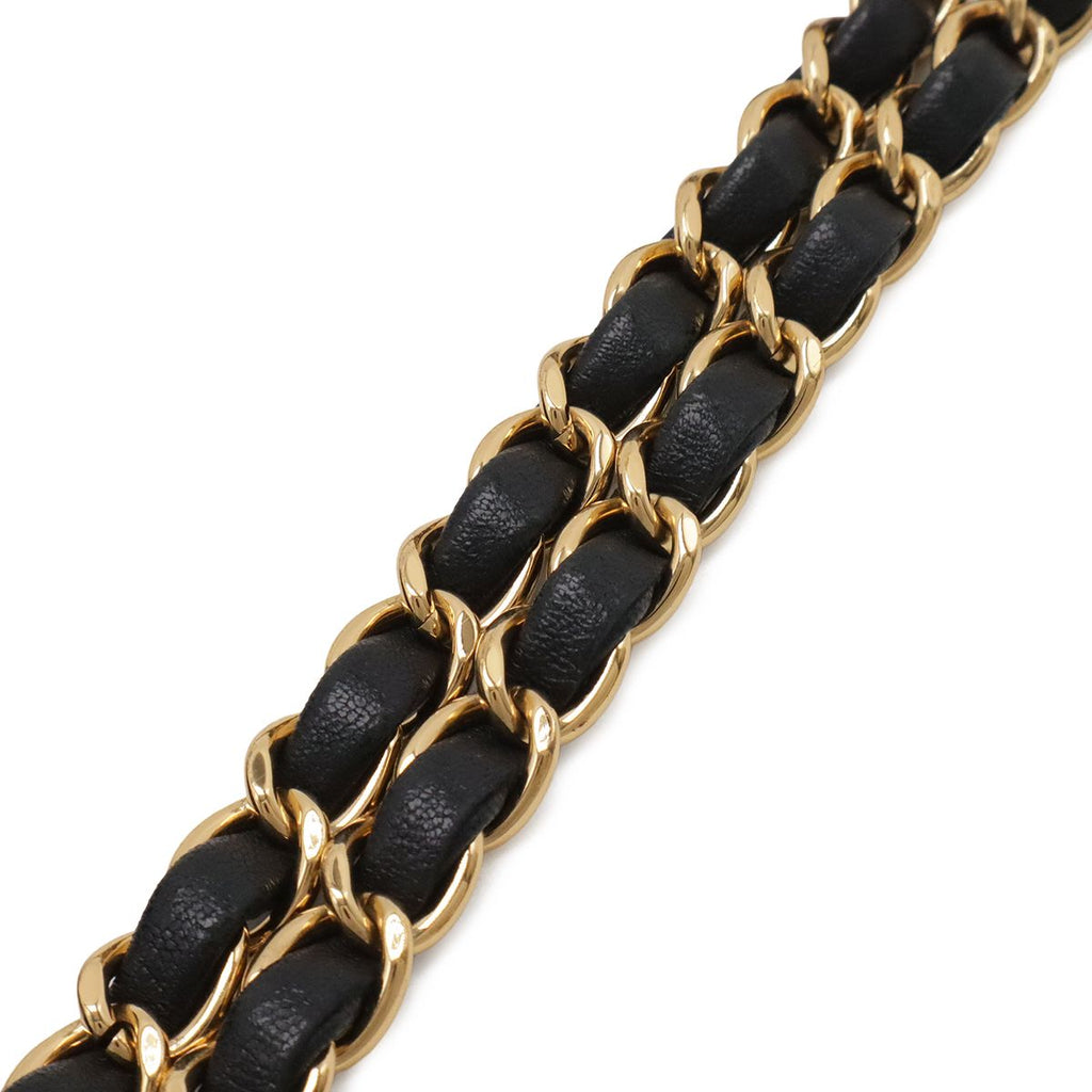 Chanel Quilted 25 CC Logo Chain Shoulder Bag Lambskin Black Gold — view 5